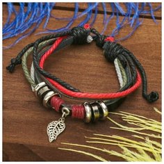 Браслет Queen Fair, металл, дерево, 1 шт., диаметр 5 см, мультиколор