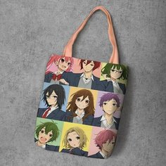 Сумка шоппер Anime Dakimakura, фактура рельефная, мультиколор