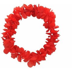 Гавайское ожерелье "Пышное", цвет красный