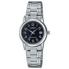 Наручные часы CASIO Standard LTP-V002D-1B, серебряный, черный