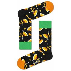Носки Happy Socks, размер 25, черный, оранжевый, голубой, мультиколор