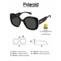 Солнцезащитные очки Polaroid PLD6190/S, черный, серый