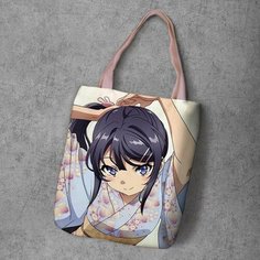Сумка шоппер Anime Dakimakura, фактура рельефная, мультиколор