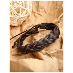 Жесткий браслет Queen Fair, 1 шт., размер 6.5 см, диаметр 6.5 см, коричневый