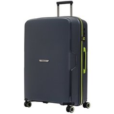 Чемодан Robinzon Santorini Contrast, 103 л, размер L, зеленый, серый