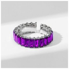 Кольцо Queen Fair, акрил, безразмерное, фиолетовый, золотой