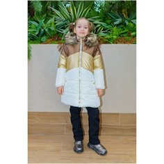 Куртка MIDIMOD GOLD, размер 122-128, золотой, коричневый