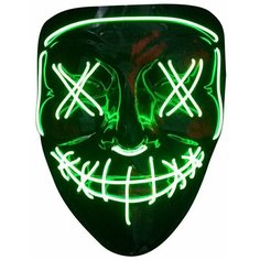 Неоновая светящаяся маска Судная ночь, зелёная