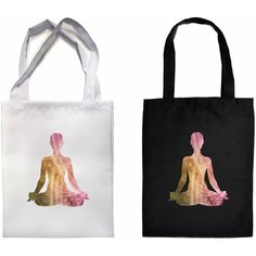 Сумка шоппер Мега Принт, фактура гладкая, черный, белый