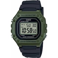 Наручные часы CASIO Collection Men W-218H-3A, зеленый, красный