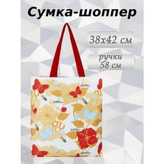 Сумка шоппер BY, коралловый, мультиколор By...