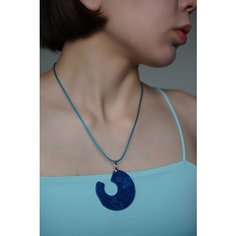 Колье, эпоксидная смола, длина 45 см, голубой, синий