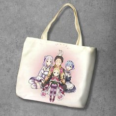 Сумка шоппер Anime Dakimakura, фактура рельефная, мультиколор