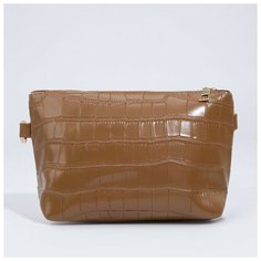 Сумка кросс-боди , фактура под рептилию, коричневый