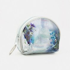 Кошелек , серебряный, серый