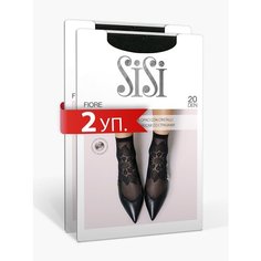 Носки Sisi, 20 den, 2 пары, размер 0 ( one size), черный