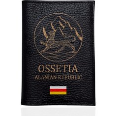 Обложка для паспорта , черный, золотой