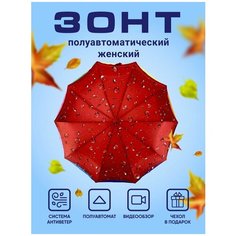 Зонт РУССКАЯ СУВЕНИРНАЯ КОМПАНИЯ, красный