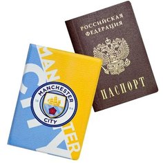 Обложка для паспорта , голубой, желтый