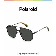 Солнцезащитные очки Polaroid Polaroid PLD 6173/S 807 M9 PLD 6173/S 807 M9, черный, серый