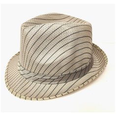 Шляпа , размер 56-58, бежевый, серый