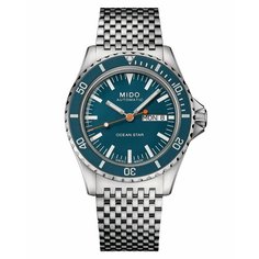 Наручные часы Mido Ocean Star, голубой, серебряный