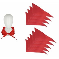 Пионерский галстук сатин "Пионер", 30 х 100 см, цвет красный (Набор 10 шт.)