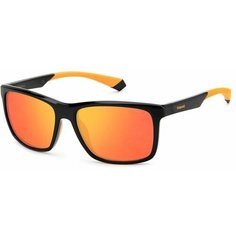 Солнцезащитные очки Polaroid, черный, оранжевый