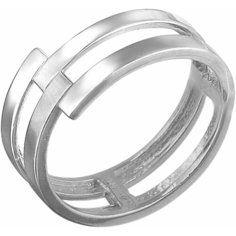 Кольцо Эстет, серебро, 925 проба, родирование, размер 16.5, серебристый