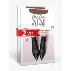 Носки Sisi, 20 den, 2 пары, размер 0 ( one size), бежевый