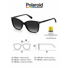 Солнцезащитные очки Polaroid Polaroid PLD 4131/S/X 807 M9 PLD 4131/S/X 807 M9, черный