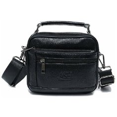 Сумка мессенджер , фактура гладкая, черный