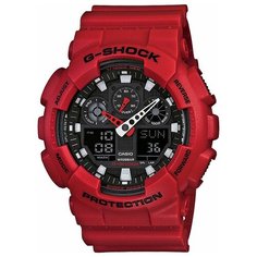Наручные часы CASIO G-Shock GA-100B-4A, красный, черный