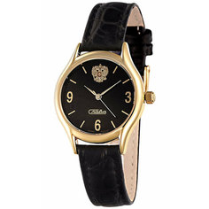 Наручные часы Слава Премьер, черный, золотой