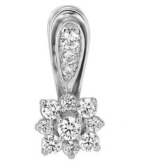 Подвеска Эстет, серебро, 925 проба, родирование, фианит