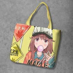 Сумка шоппер Anime Dakimakura, фактура рельефная, мультиколор