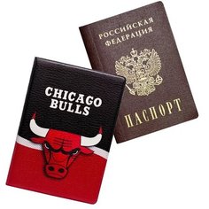 Обложка для паспорта , красный, черный