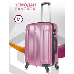 Чемодан Lcase Ch0520, 66 л, размер M, розовый, золотой