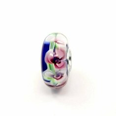 Шарм Handinsilver ( Посеребриручку ) Подвеска-шарм из муранского стекла Lampwork синий (1шт), муранское стекло, синий