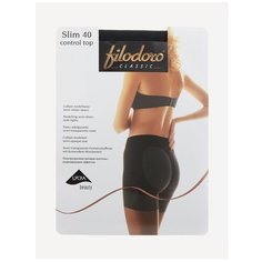 Колготки Filodoro Slim Control Top, 40 den, размер 3, черный Filodoro®