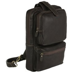 Рюкзак кросс-боди BUFALO, фактура гладкая, коричневый