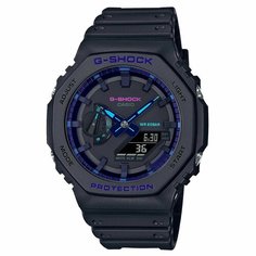 Наручные часы CASIO GA-2100VB-1A, черный, фиолетовый