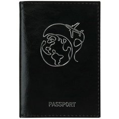 для паспорта BRAUBERG, черный