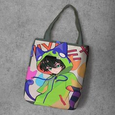 Сумка шоппер Anime Dakimakura, фактура рельефная, мультиколор