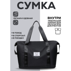 Сумка спортивная , 28 л, 42х30х22 см, ручная кладь, черный