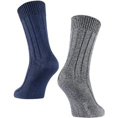 Носки Norfolk, 2 пары, размер 35-38, синий, серый