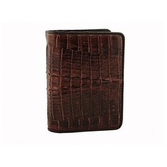 Кошелек Exotic Leather, фактура под рептилию, коричневый