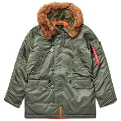 Парка ALPHA INDUSTRIES, размер XS, зеленый, оранжевый