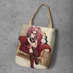 Сумка шоппер Anime Dakimakura, фактура рельефная, мультиколор