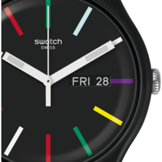 Наручные часы swatch, черный, мультиколор